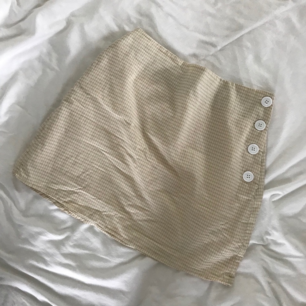 Urban Outfitters Check Mini Skirt w/ Buttons